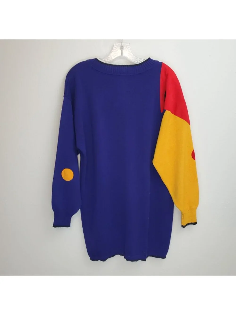 Arion vintage color block patchwork tunic-length sweater